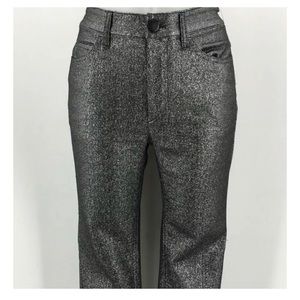 Isabel Marant Metallic Silver Slim Trousers
